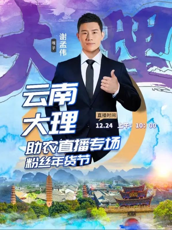 大理州电商协会携手嘎子谢孟伟开启专场直播带货活动